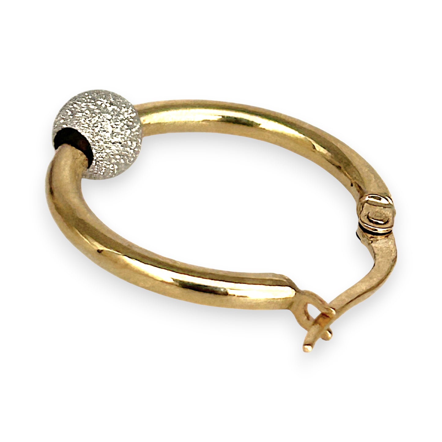 GOLD DEAL | 9ct Gold Hoop Earrings with White Gold Accent 19.9mm