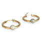 GOLD DEAL | 9ct Gold Hoop Earrings with White Gold Accent 19.9mm