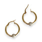 GOLD DEAL | 9ct Gold Hoop Earrings with White Gold Accent 19.9mm