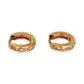 XMAS DEAL | 14kt Gold Vintage Spark Huggie Earrings with Diamonds 11.5mm