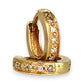 XMAS DEAL | 14kt Gold Vintage Spark Huggie Earrings with Diamonds 11.5mm