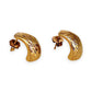 GOLD DEAL | 9ct (9K) Gold Refurbished Textured Crescent Stud Earrings