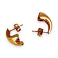 GOLD DEAL | 9ct (9K) Gold Refurbished Textured Crescent Stud Earrings