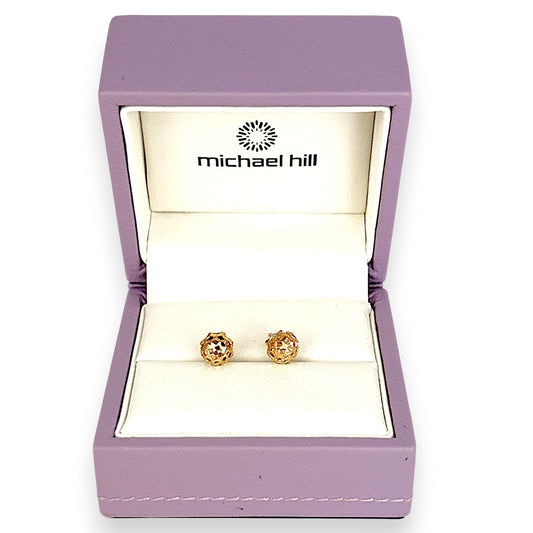 GOLD DEAL | 10ct Gold Refurbished Michael Hill Textured Dome Earrings