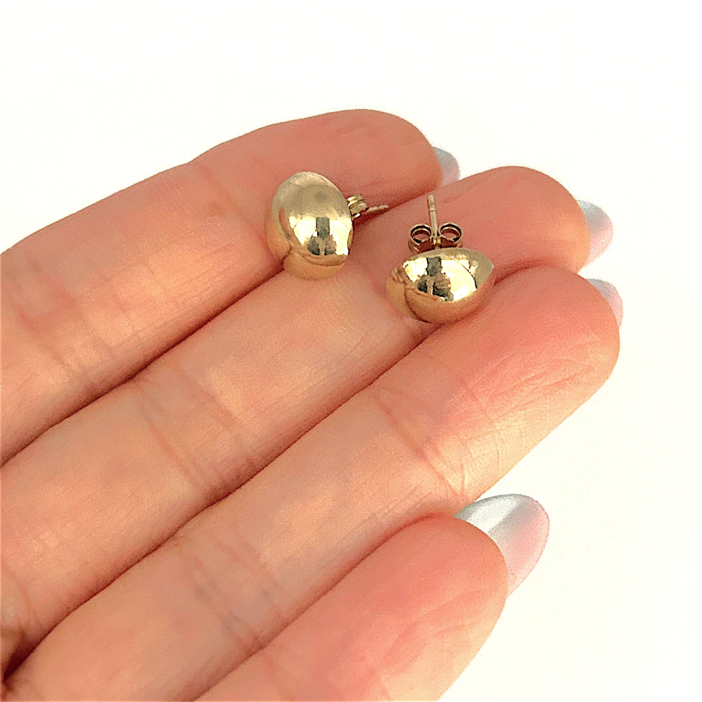 GOLD DEAL | 9ct Gold Minimalist Dome Stud Earrings