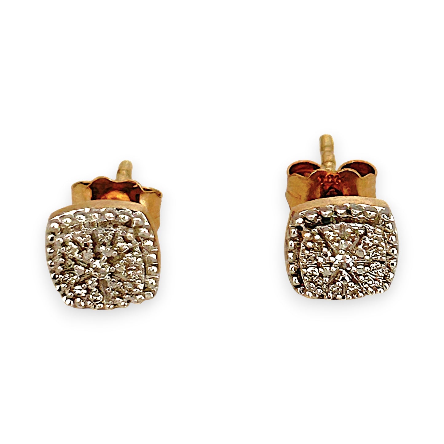 GOLD DEAL | 9ct Gold Radiance Cushion Diamond Stud Earrings