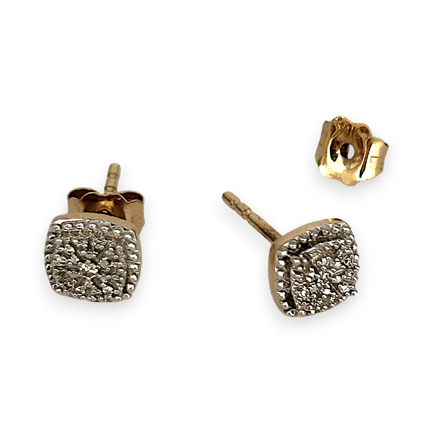 GOLD DEAL | 9ct Gold Radiance Cushion Diamond Stud Earrings
