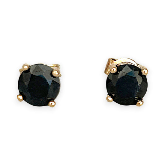 GOLD DEAL | 9ct Gold Midnight Sapphire Stud Earrings