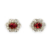 GOLD DEAL | 9ct Gold Ruby Blossom Diamond Stud Earrings