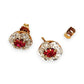 GOLD DEAL | 9ct Gold Ruby Blossom Diamond Stud Earrings