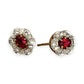 GOLD DEAL | 9ct Gold Ruby Blossom Diamond Stud Earrings