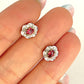 GOLD DEAL | 9ct Gold Ruby Blossom Diamond Stud Earrings