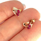GOLD DEAL | 9ct Gold Duo-Oval Cut Pink Ruby Stud Earrings
