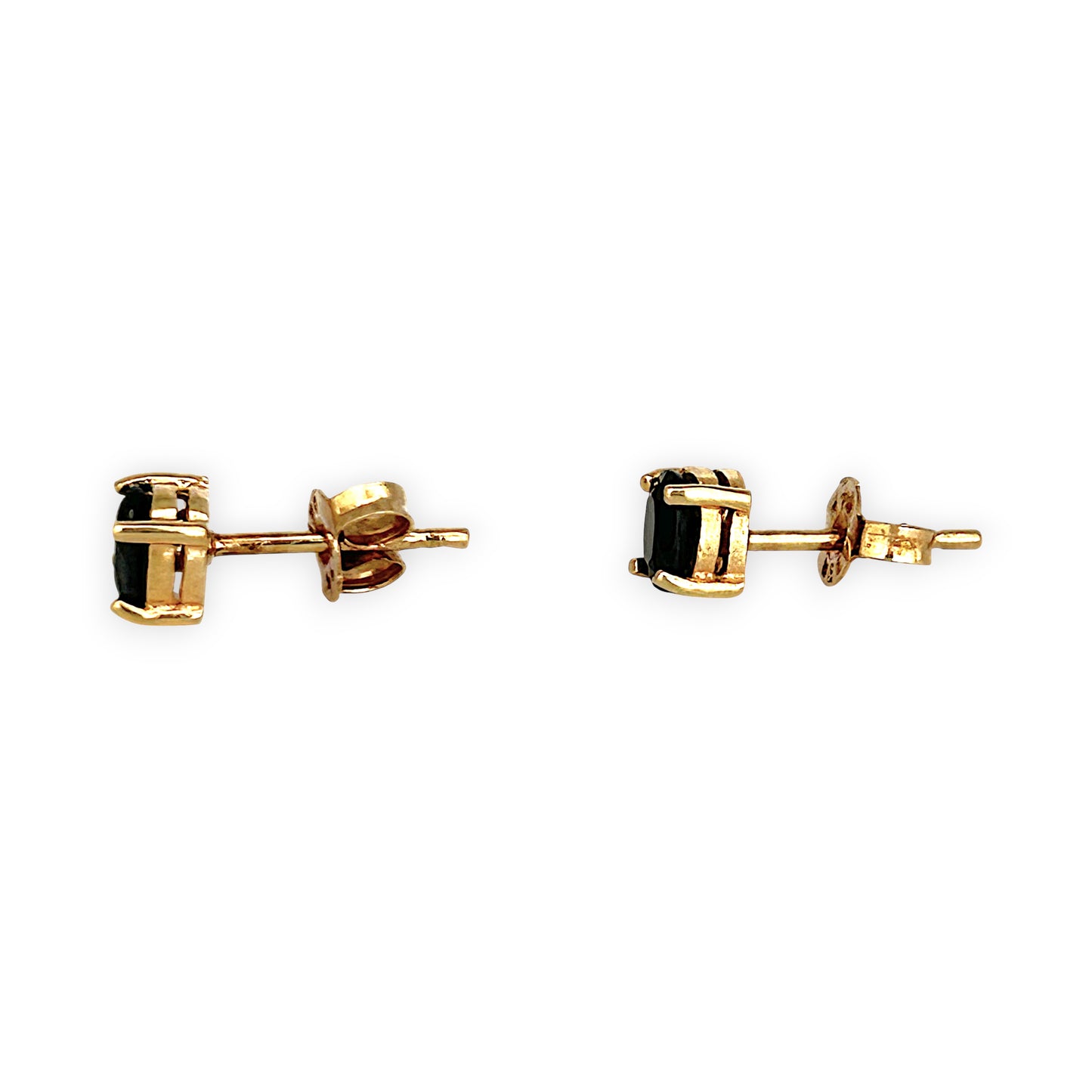 GOLD DEAL | 9ct Gold Midnight Glow Sapphire Stud Earrings 5.1mm x 4.6mm