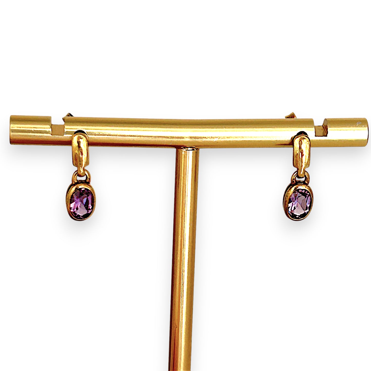 GOLD DEAL | 9ct Gold Vintage Amethyst Drop Earrings
