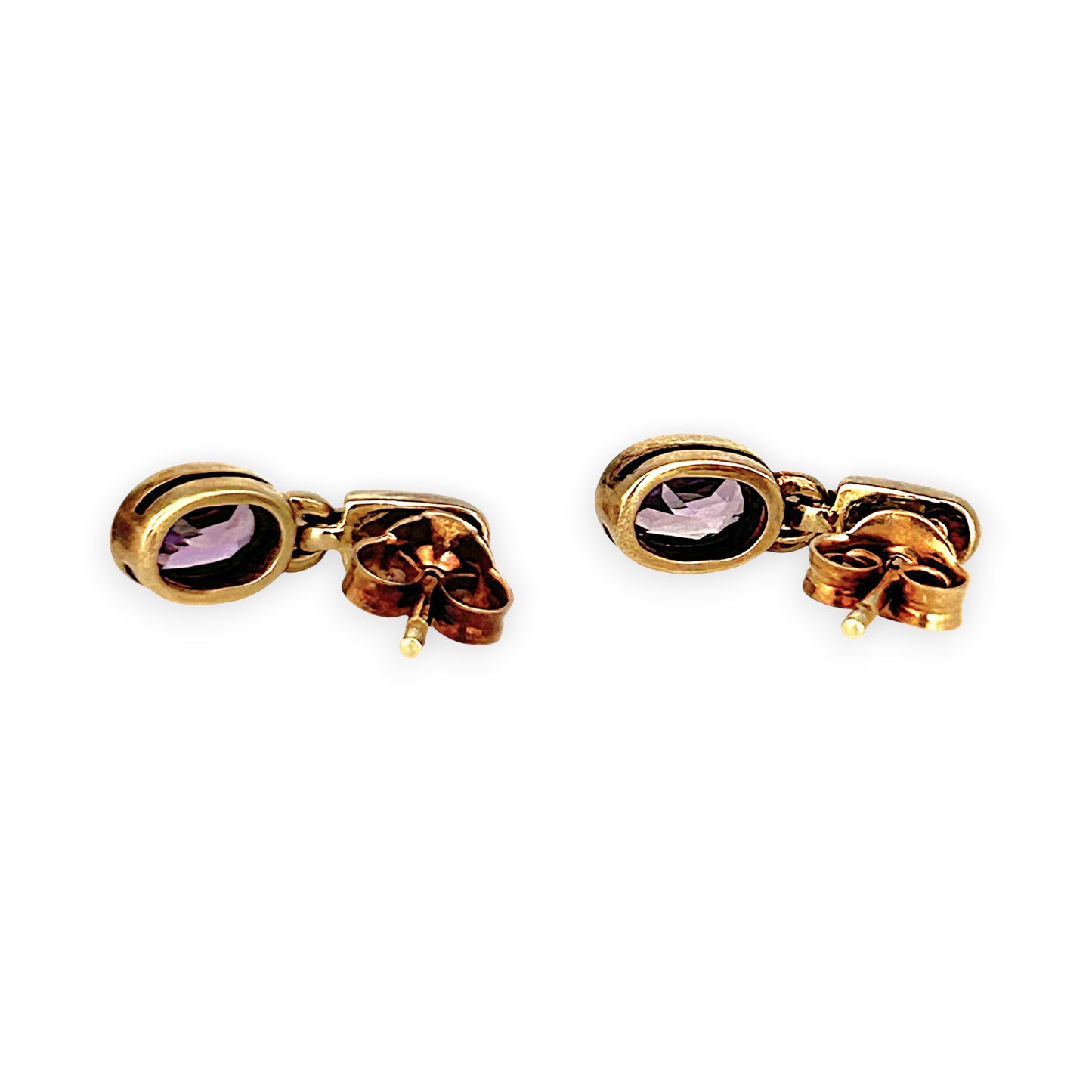 GOLD DEAL | 9ct Gold Vintage Amethyst Drop Earrings