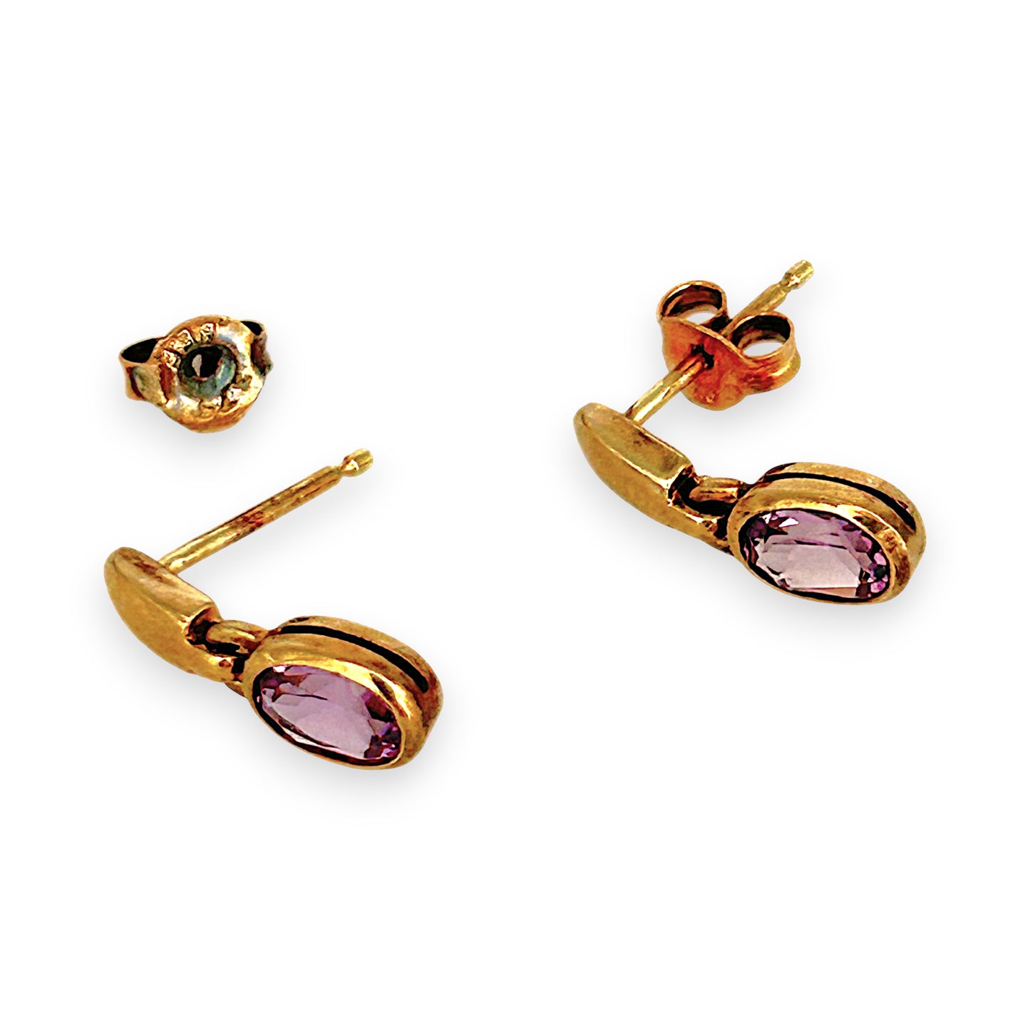 GOLD DEAL | 9ct Gold Vintage Amethyst Drop Earrings