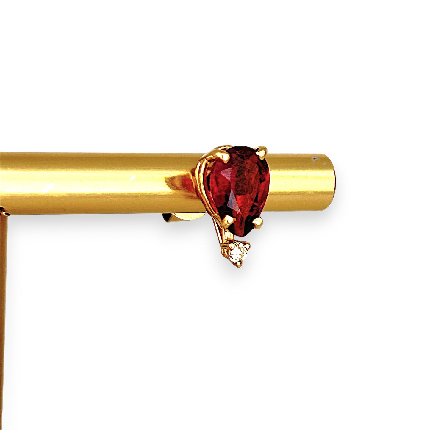 GOLD DEAL | 9ct Gold Crimson Teardrop Elegance Stud  Earrings