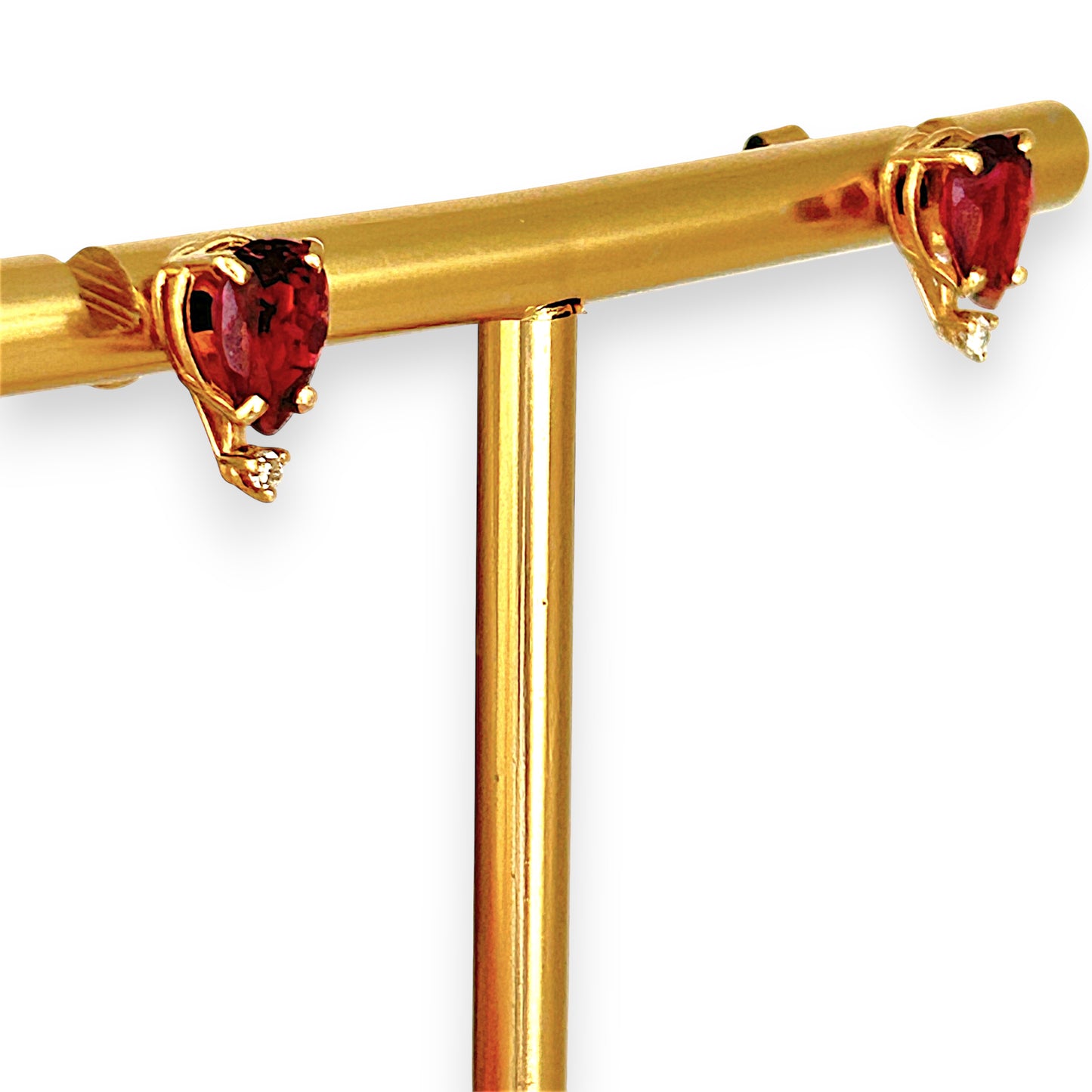 GOLD DEAL | 9ct Gold Crimson Teardrop Elegance Stud  Earrings