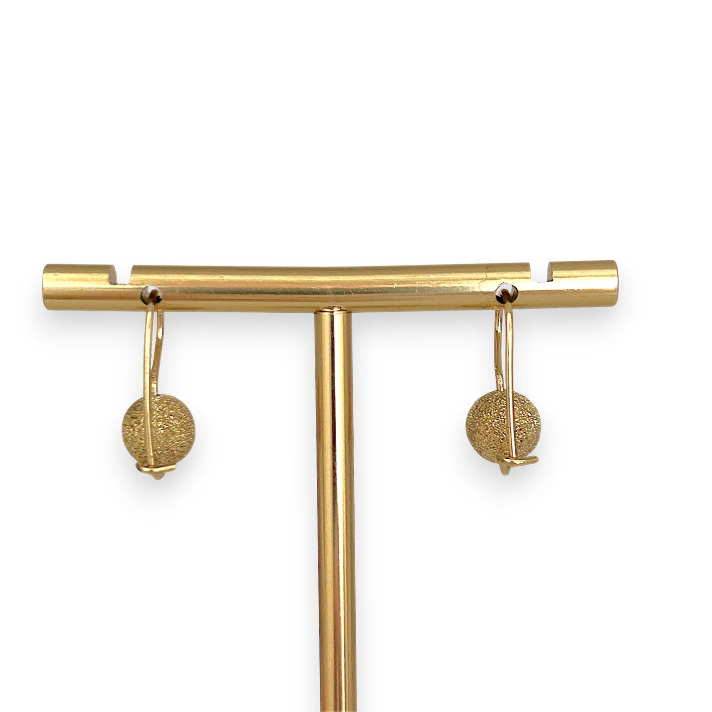 GOLD DEAL | 9ct Gold Textured Gold Sphere Drop Earrings