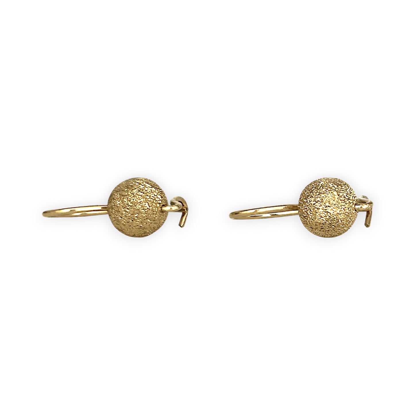 GOLD DEAL | 9ct Gold Textured Gold Sphere Drop Earrings