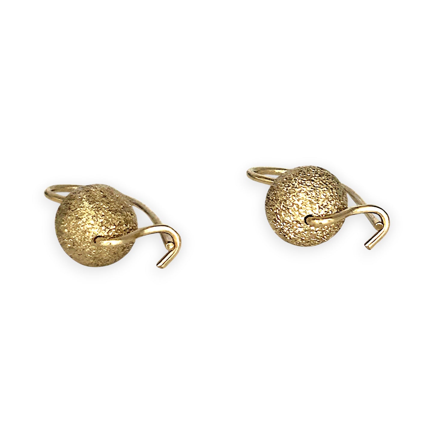 GOLD DEAL | 9ct Gold Textured Gold Sphere Drop Earrings