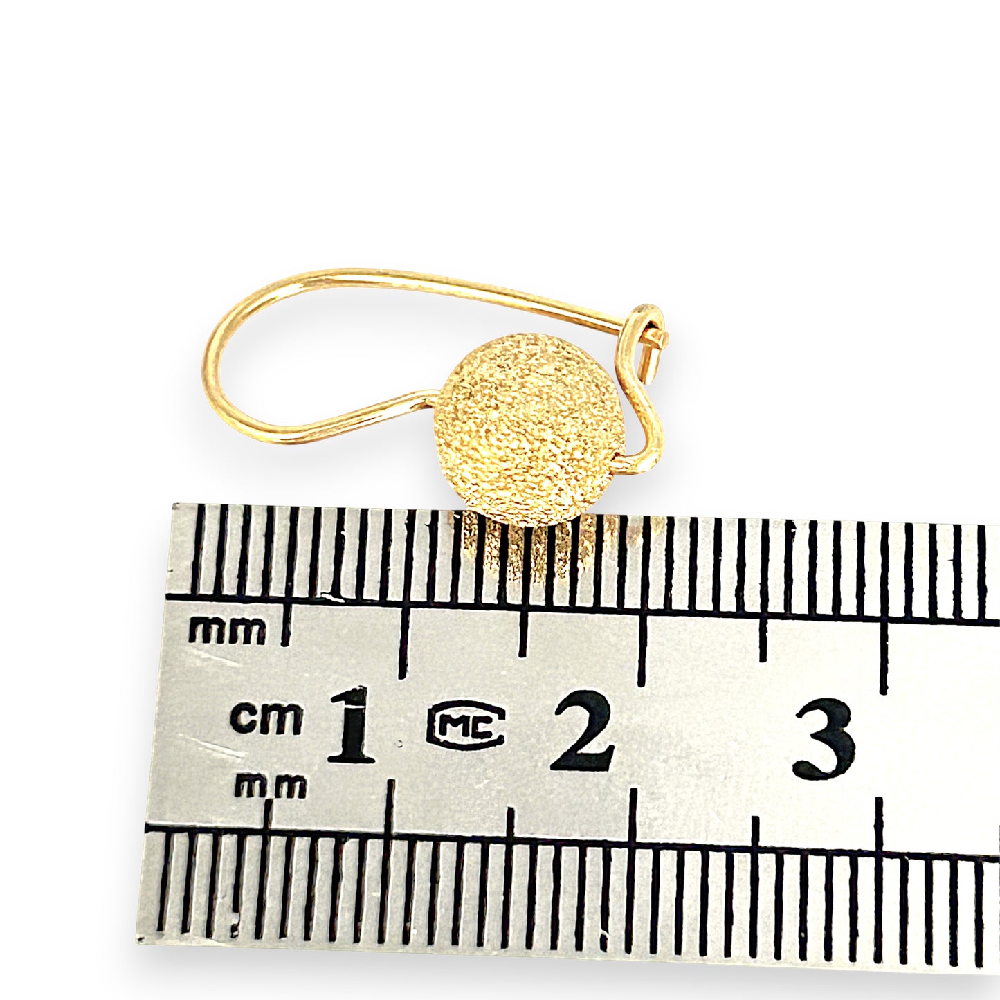 GOLD DEAL | 9ct Gold Textured Gold Sphere Drop Earrings