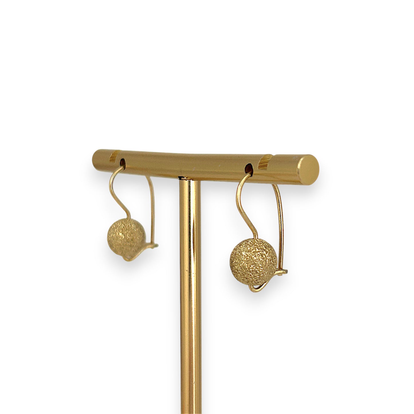 GOLD DEAL | 9ct Gold Textured Gold Sphere Drop Earrings