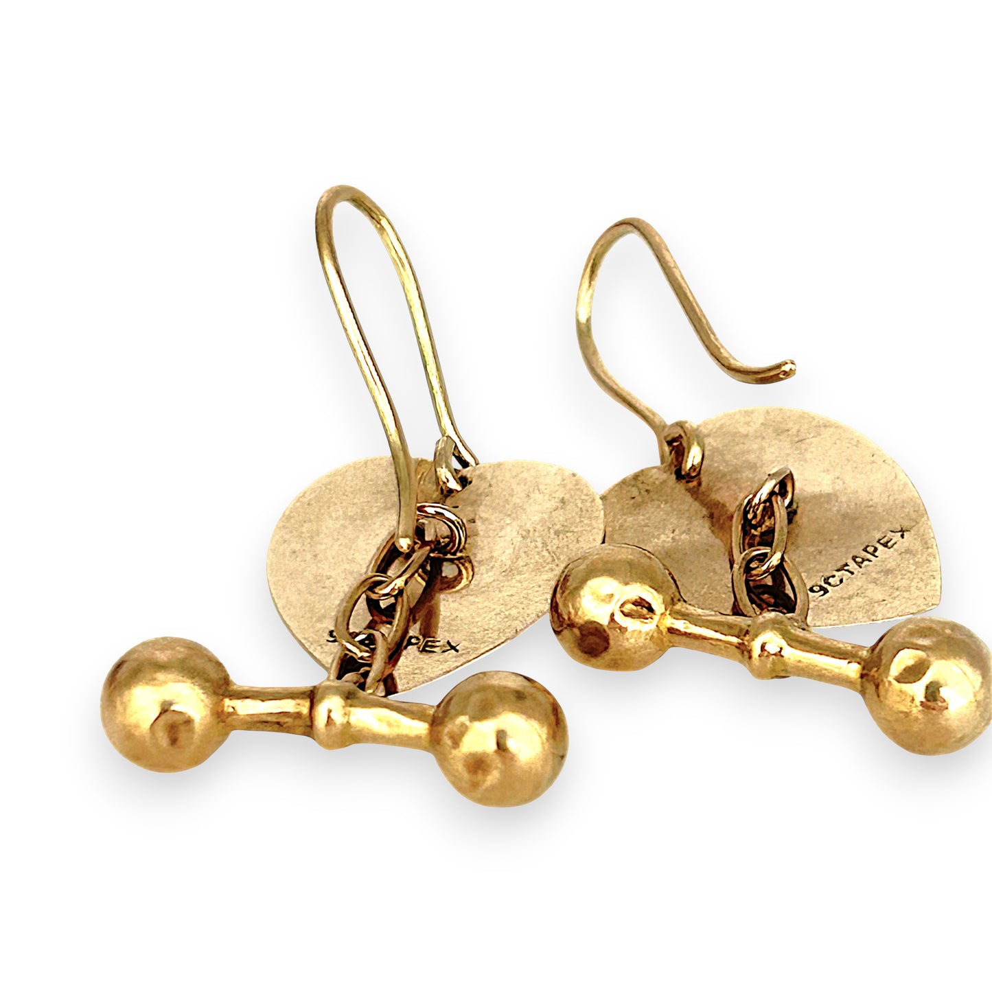 GOLD DEAL | 9ct Gold Vintage Heart Dangle Earrings