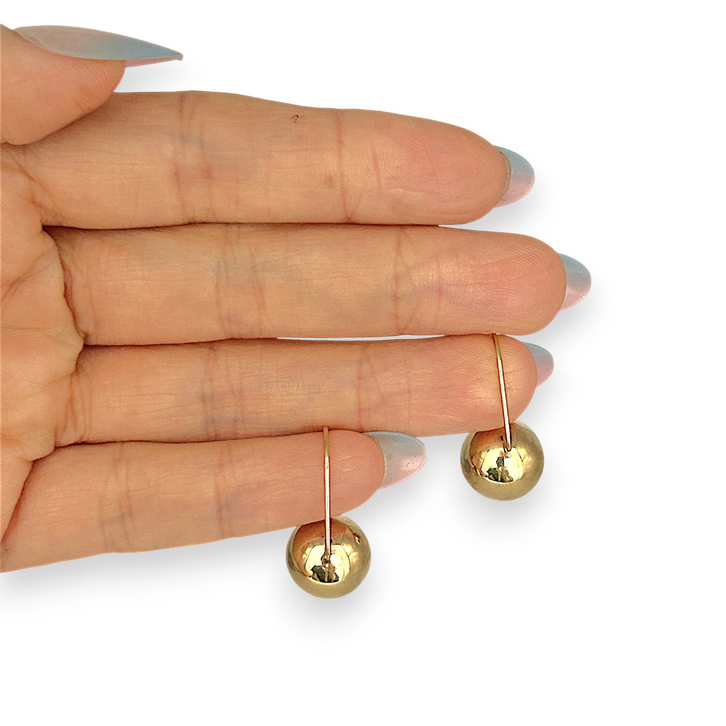 GOLD DEAL | 9ct Gold Minimalist Ball Drop Earrings 12mm
