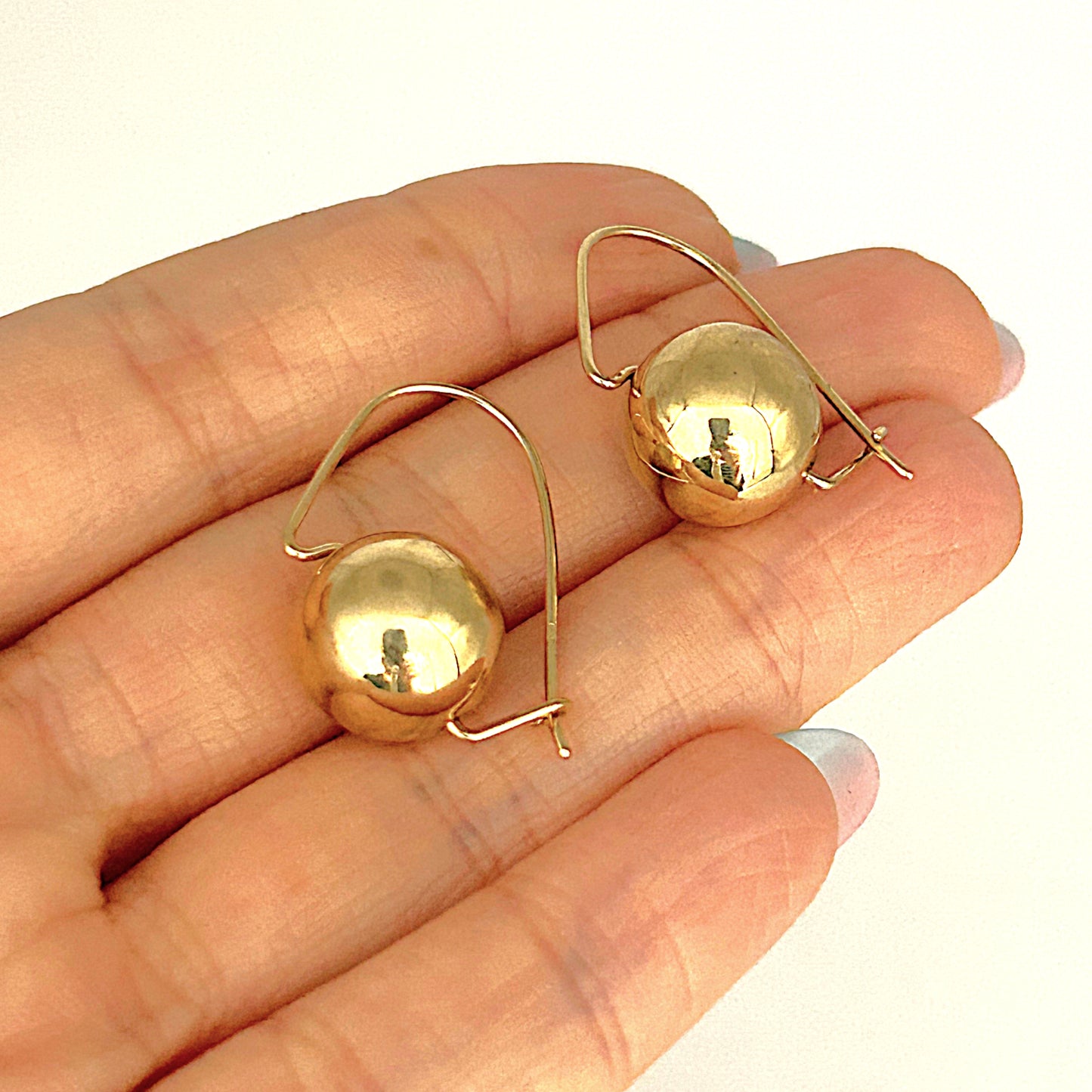 GOLD DEAL | 9ct Gold Minimalist Ball Drop Earrings 12mm