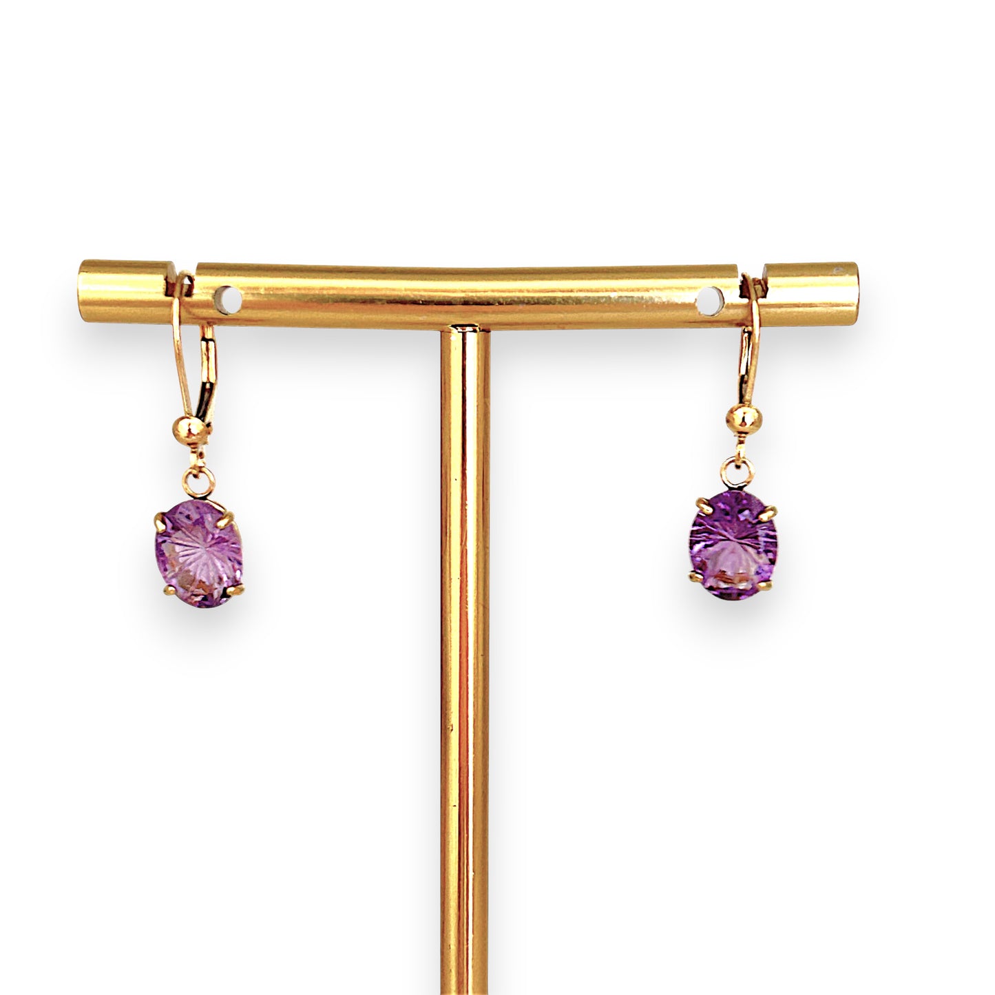 GOLD DEAL | 10ct Gold Violet Whisper Drop Earrings with Amethyst