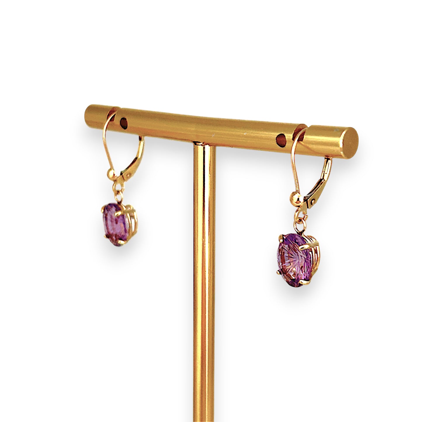 GOLD DEAL | 10ct Gold Violet Whisper Drop Earrings with Amethyst