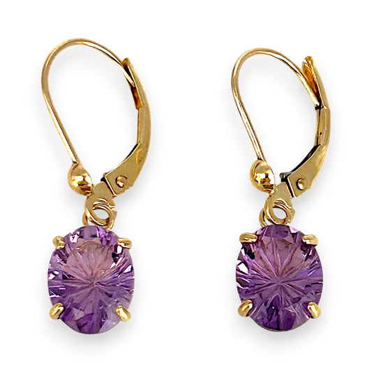 GOLD DEAL | 10ct Gold Violet Whisper Drop Earrings with Amethyst