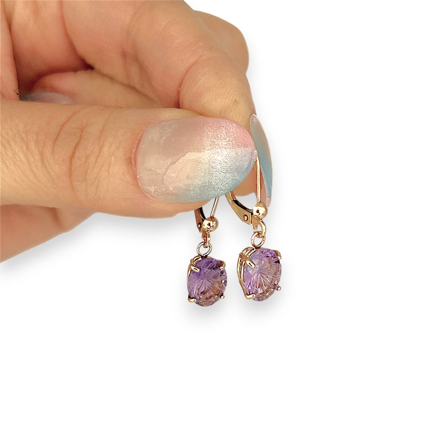 GOLD DEAL | 10ct Gold Violet Whisper Drop Earrings with Amethyst