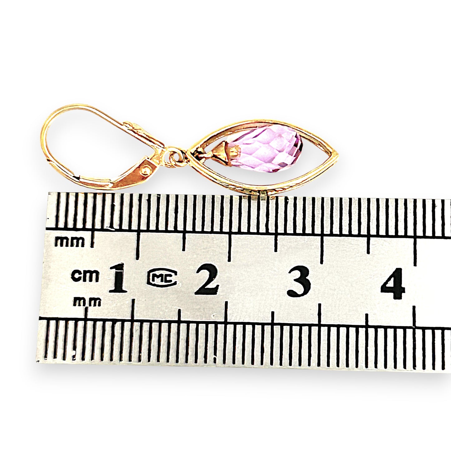GOLD DEAL | 9ct (9K) Gold Amethyst Teardrop Earrings
