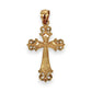 GOLD DEAL | 9ct (9K) Y/W Gold Two Tone Vintage Scrollwork Cross Pendant 24.6mm