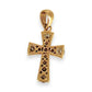 GOLD DEAL | 9ct (9K) Gold Cross Pendant with Graduated CZ Stones 17.5mm