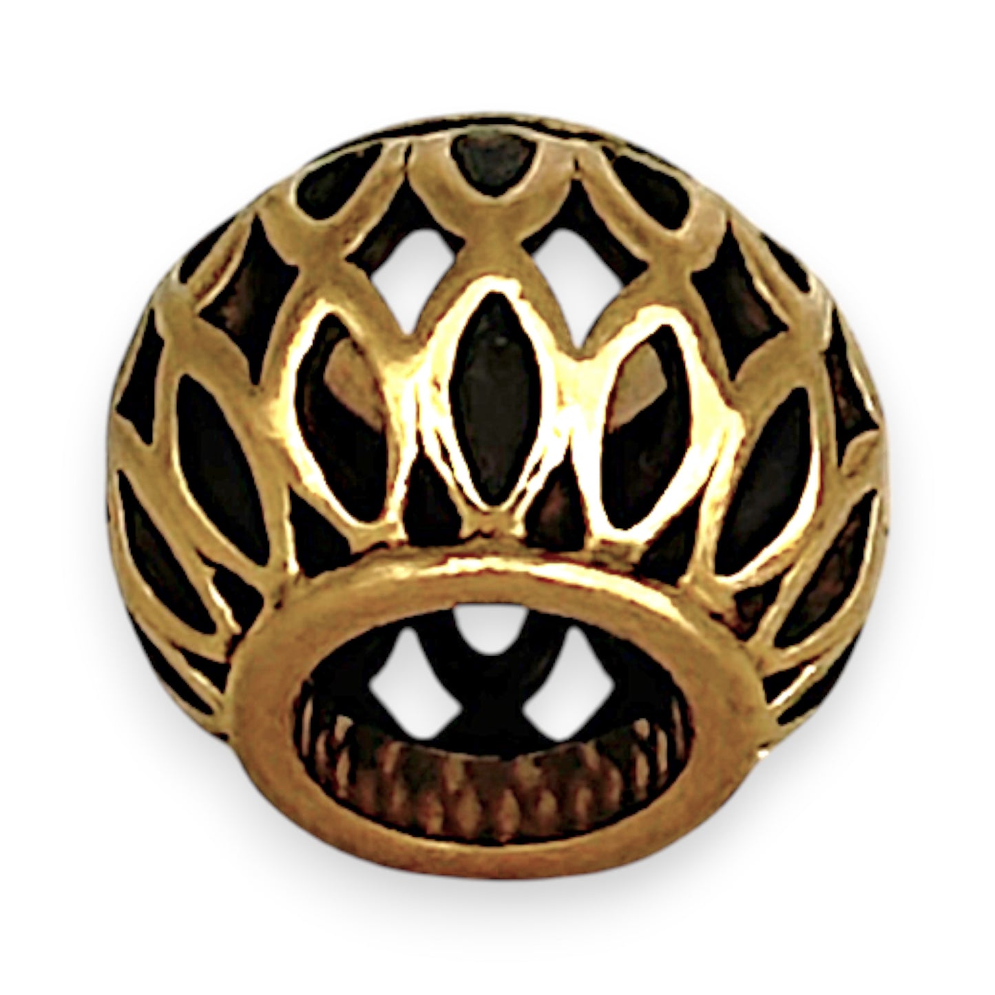 GOLD DEAL | 9ct (9K) Gold Lattice Elegance Charm with Black Contrast
