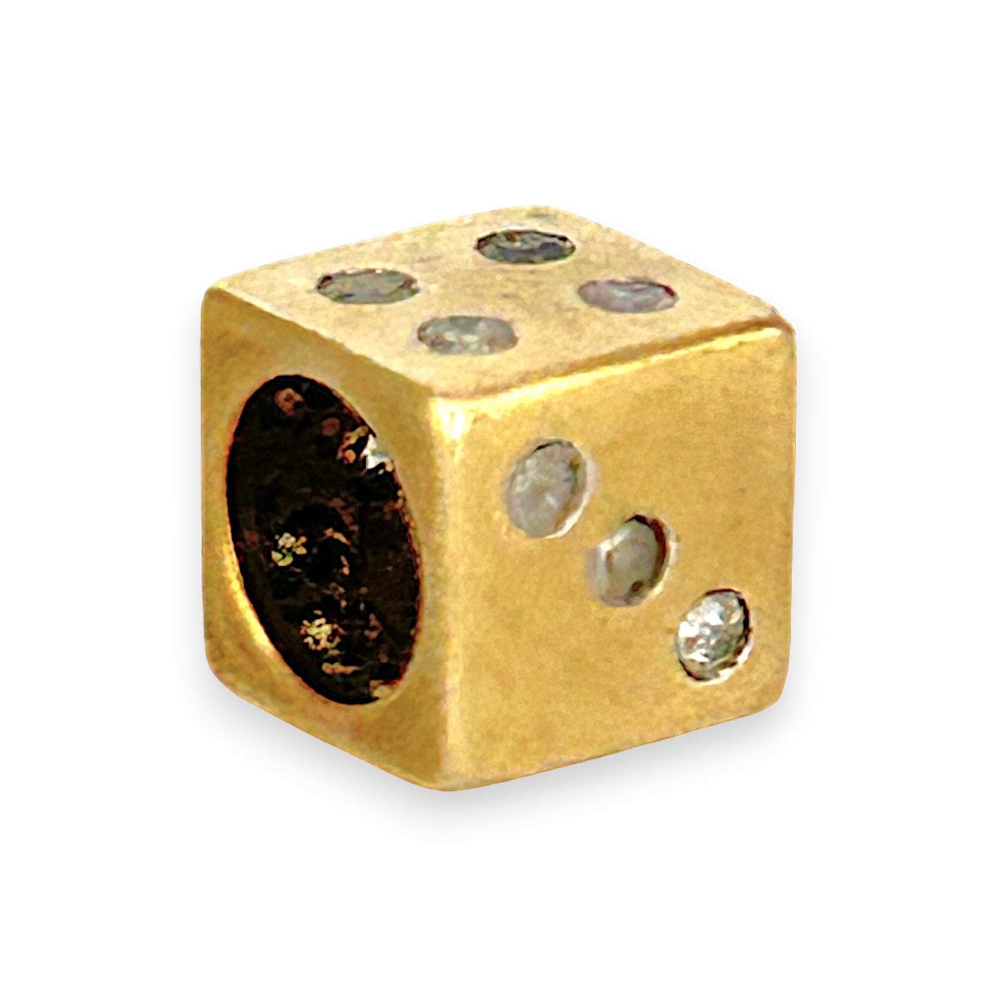GOLD DEAL | 9ct (9K) Gold & Diamond Dice Pendant / Charm