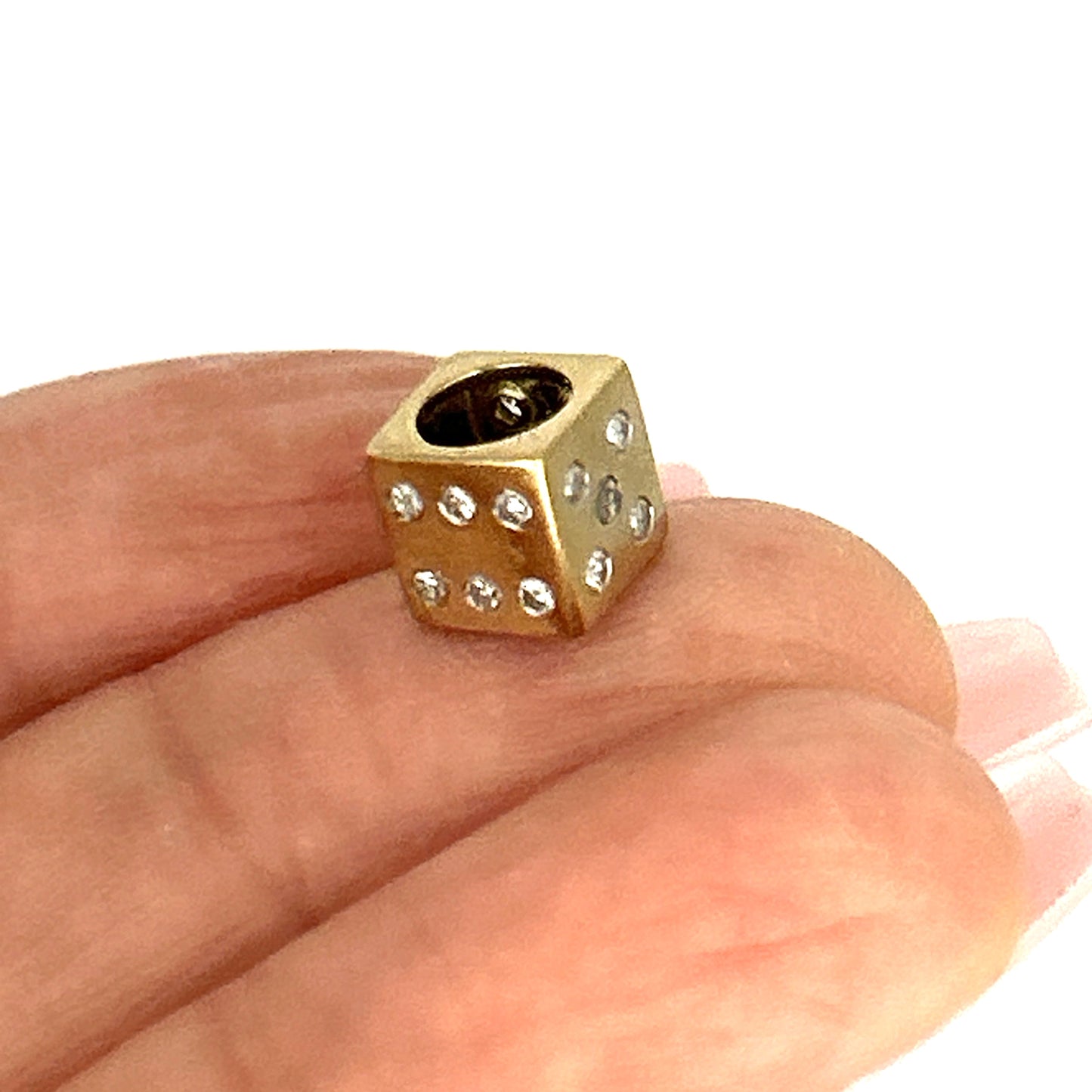 GOLD DEAL | 9ct (9K) Gold & Diamond Dice Pendant / Charm