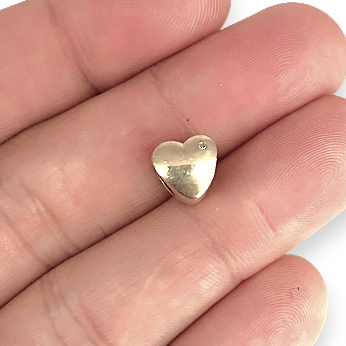GOLD DEAL | 9ct (9K) Gold Minimalist Bead Charm - Engravable Heart