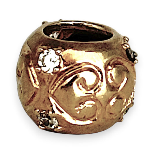 GOLD DEAL | 9ct (9K) Gold Bead Charm - Regal Swirl Gem