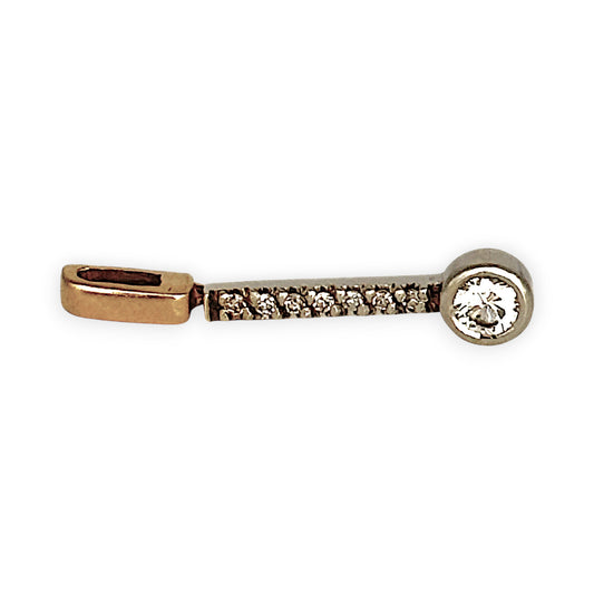 GOLD DEAL | 9ct (9K) Gold Diamond Drop Bar Pendant