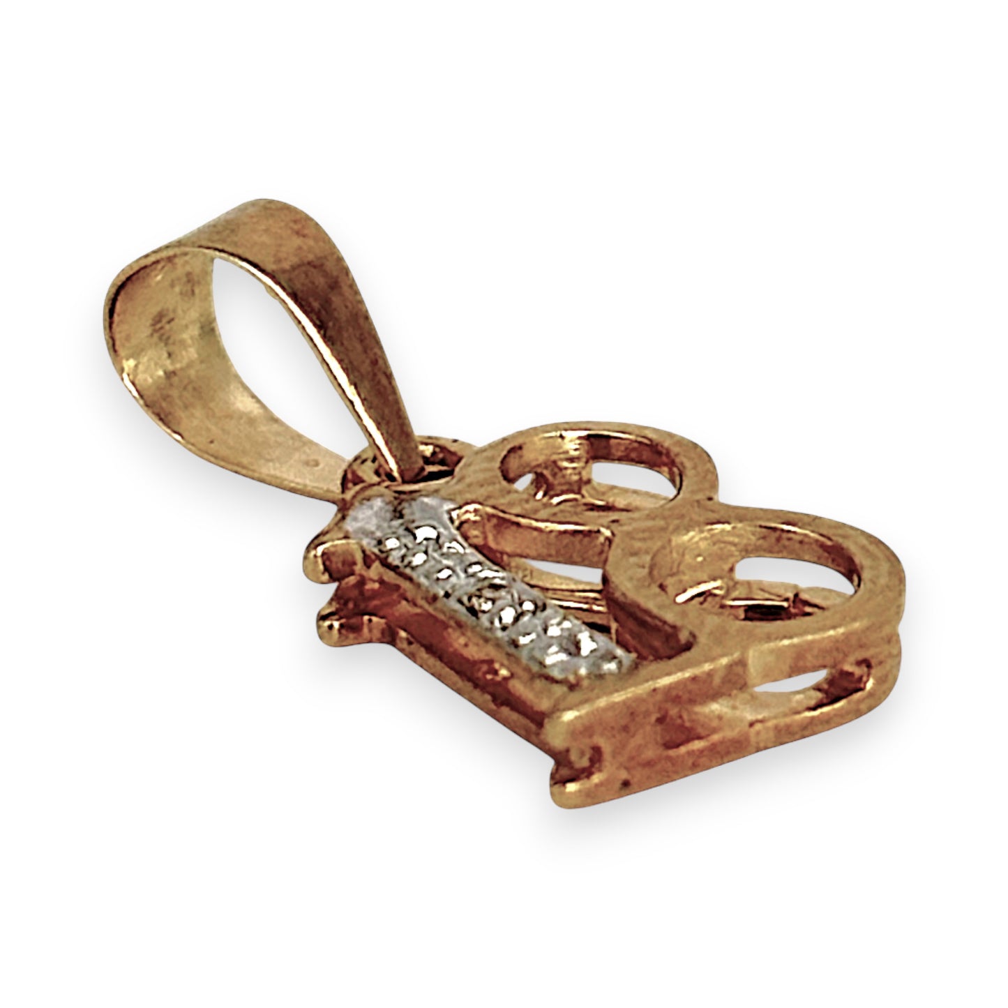 GOLD DEAL | 9ct (9K) Gold Golden 18 Pendant with Diamond