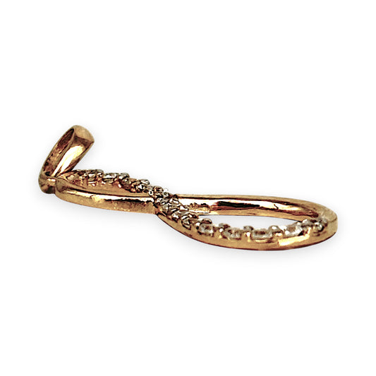 GOLD DEAL | 9ct (9K) Gold Endless Spark Infinity Pendant with CZ