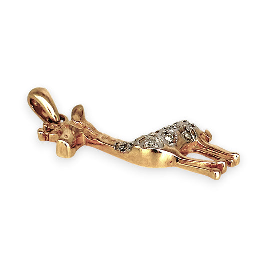 GOLD DEAL | 9ct (9K) Gold Golden Grace Pendant - Giraffe with Diamonds
