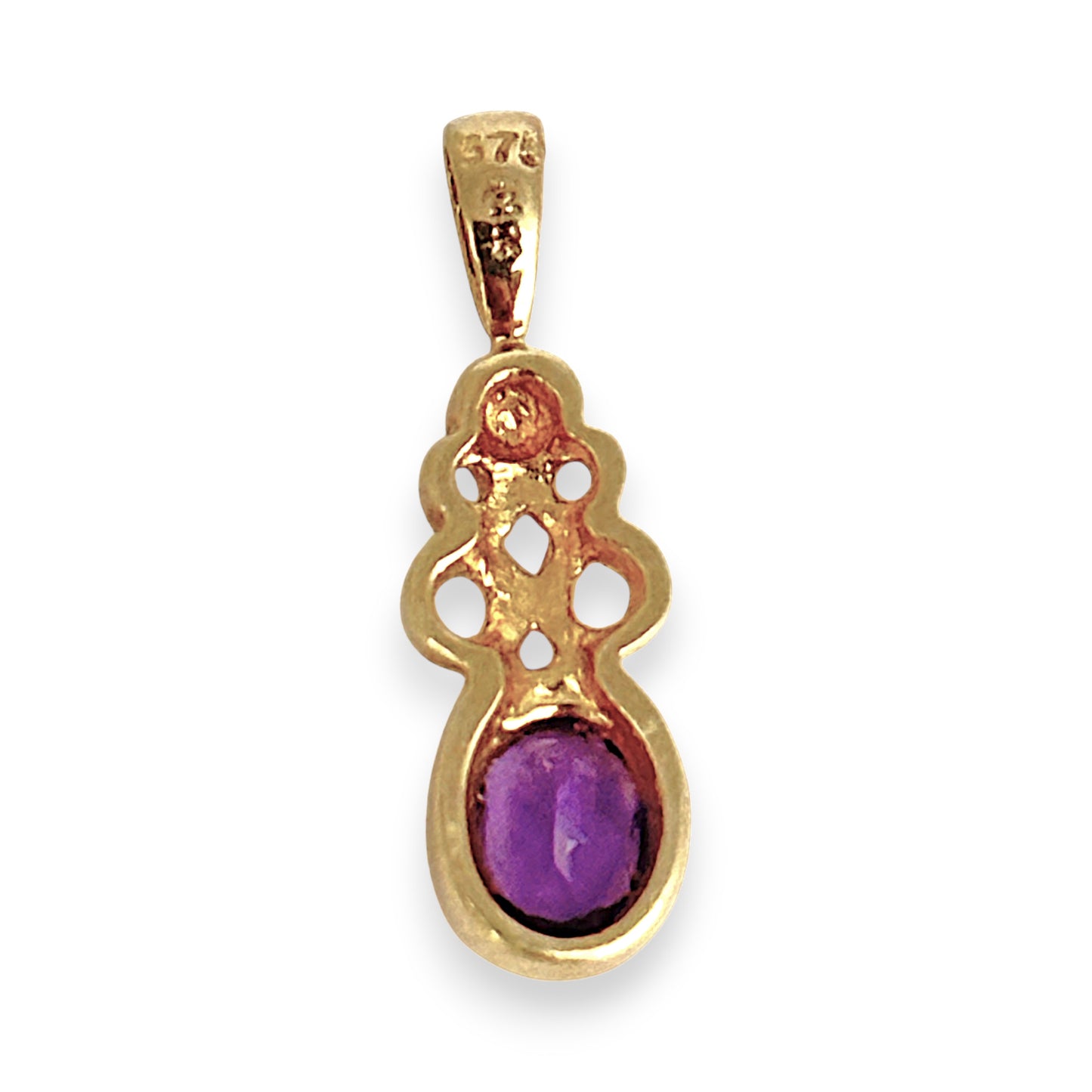GOLD DEAL | 9ct (9K) Gold Royal Amethyst Drop Pendant