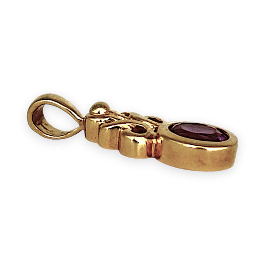 GOLD DEAL | 9ct (9K) Gold Royal Amethyst Drop Pendant