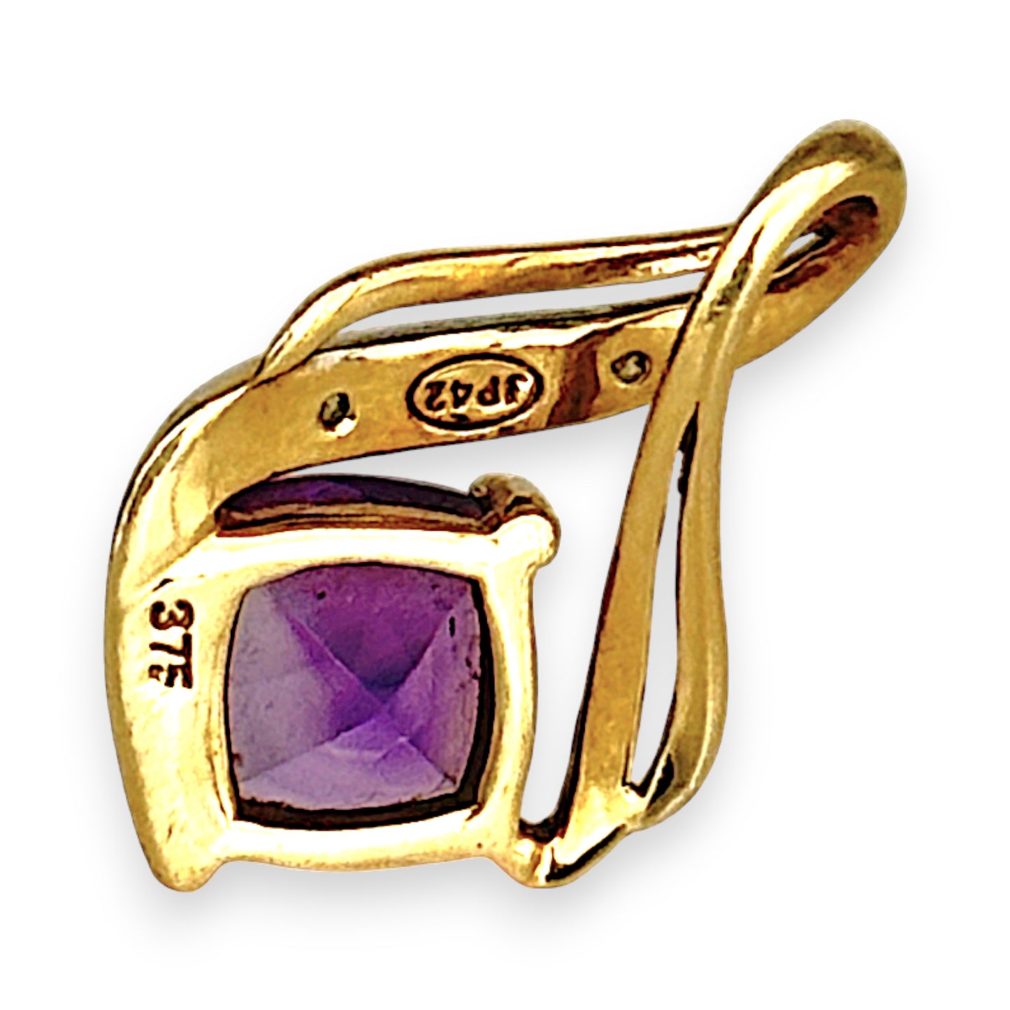 GOLD DEAL | 9ct (9K) Gold Cushion Cut Amethyst Embrace Diamond Pendant